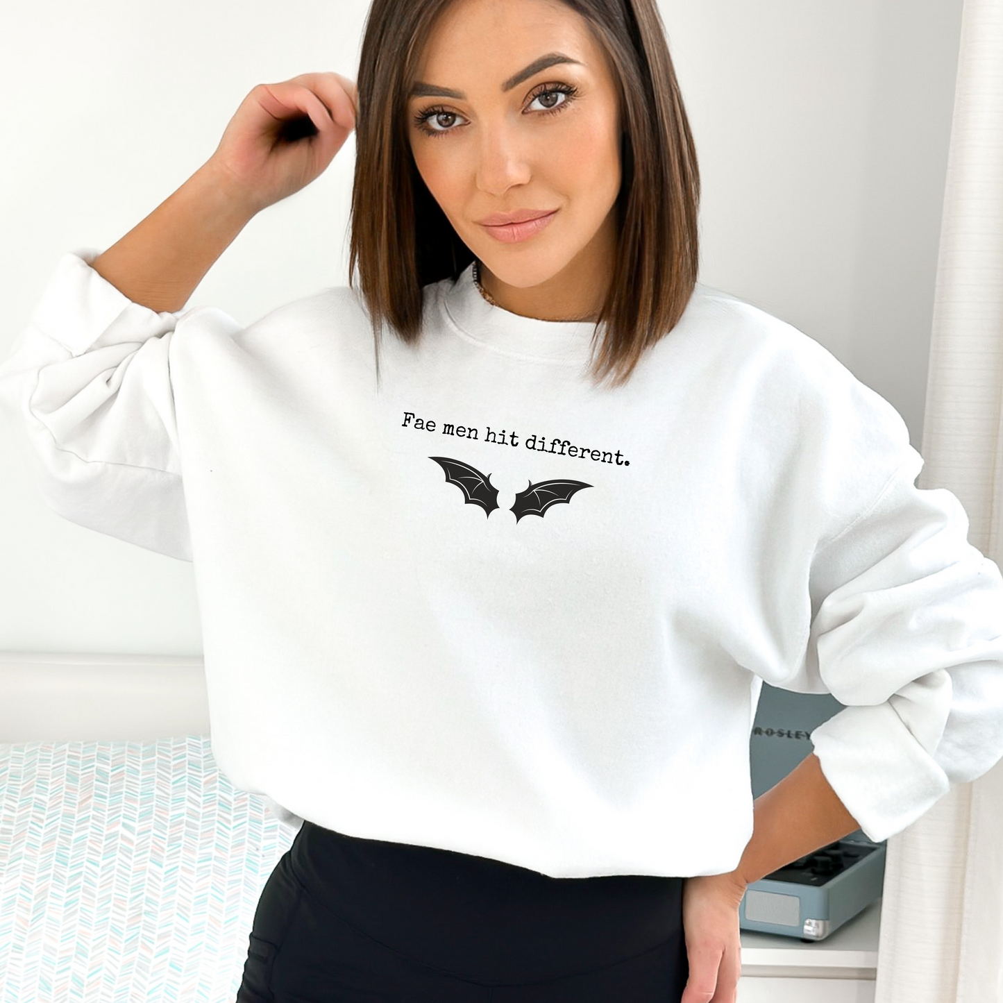 Fae Men Hit Different Sweatshirt | Fae Wings Design for Fantasy Romance Fans