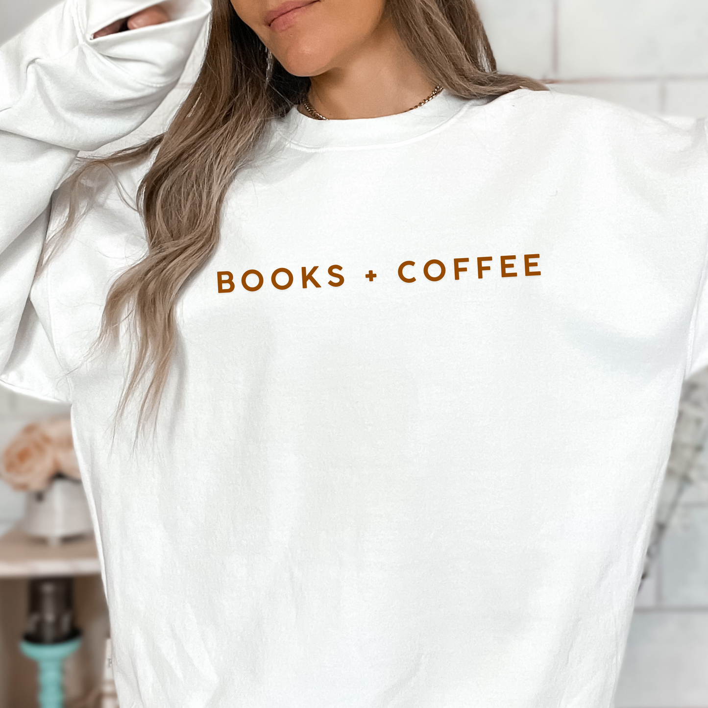 Books and Coffee Sweatshirt | Classic Design for Book Lovers