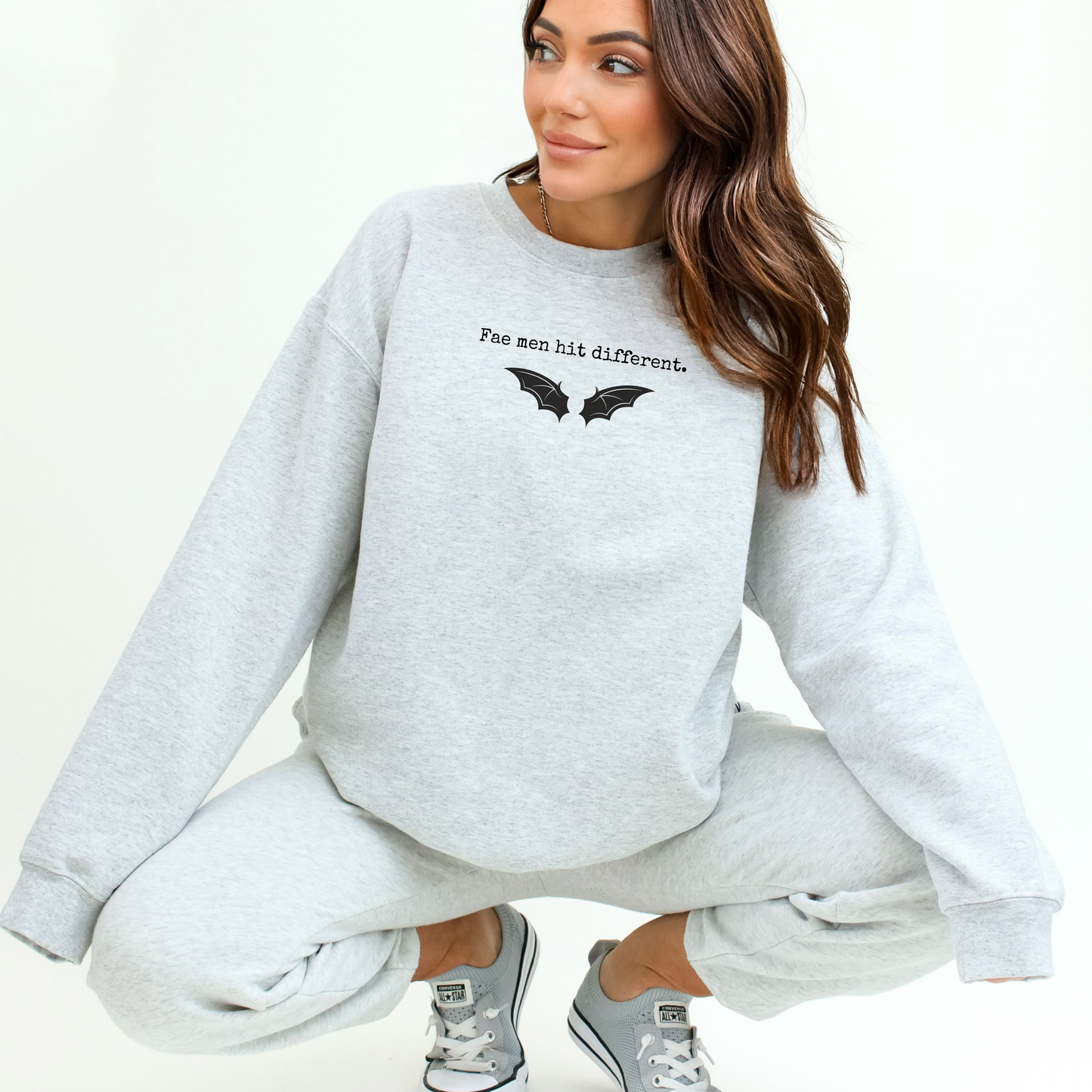 Fae Men Hit Different Sweatshirt | Fae Wings Design for Fantasy Romance Fans