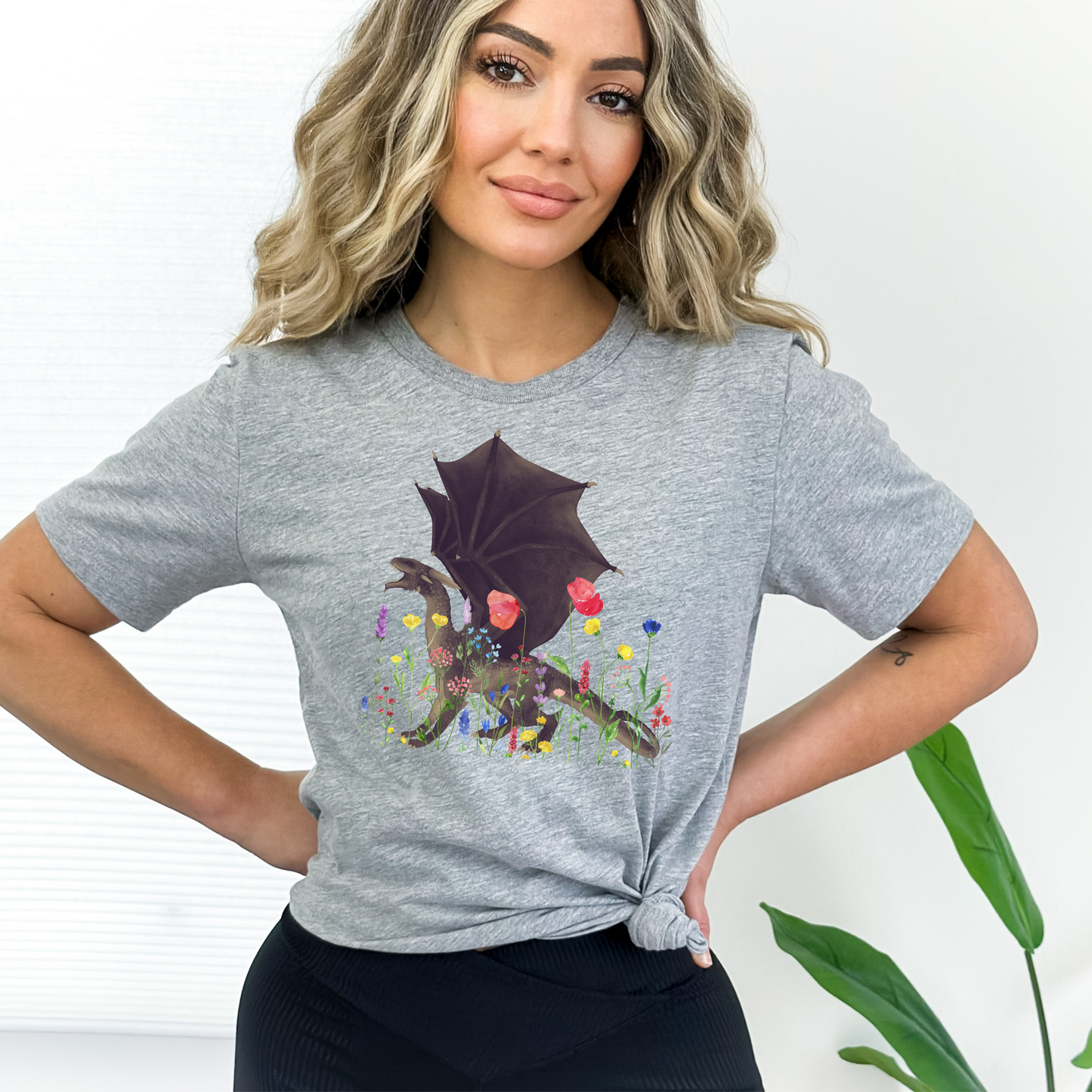 Wildflower Dragon T-Shirt | Playful Fantasy Design for Book Lovers