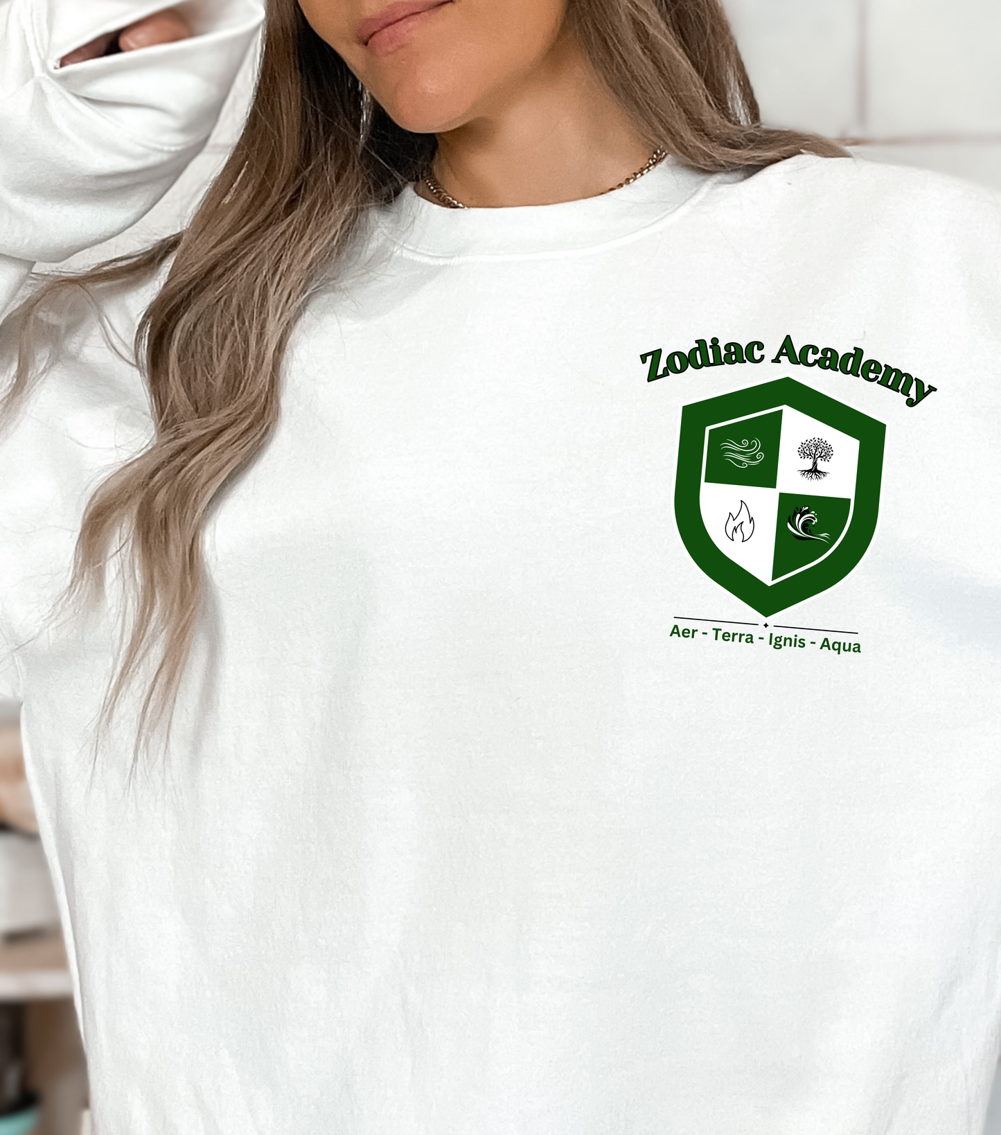 Zodiac Crest Crew Neck Sweatshirt | Officially Licensed Zodiac Academy School Merch