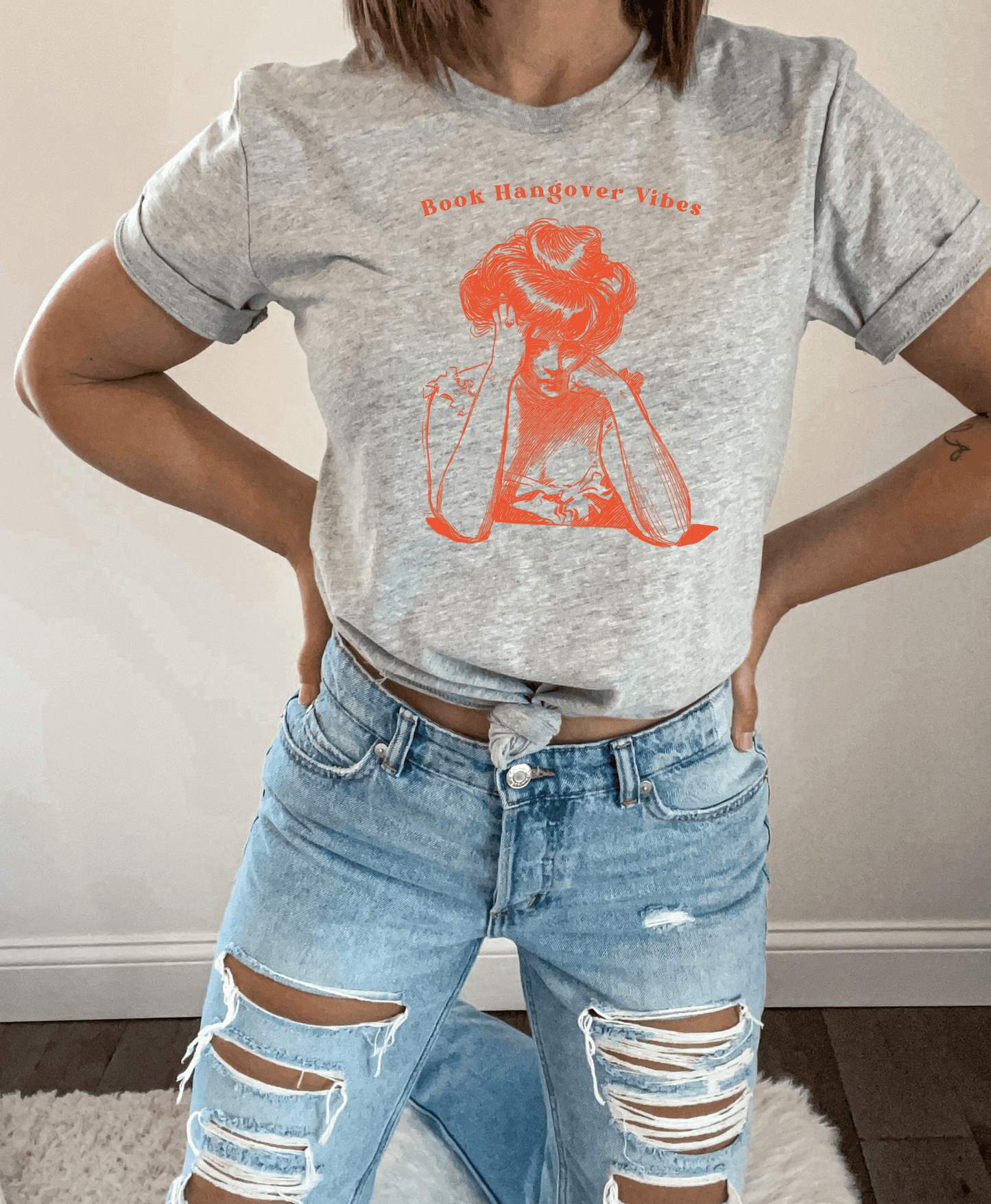 Book Hangover Vibes T-shirt | Vintage Reader Emotional Wreck Design