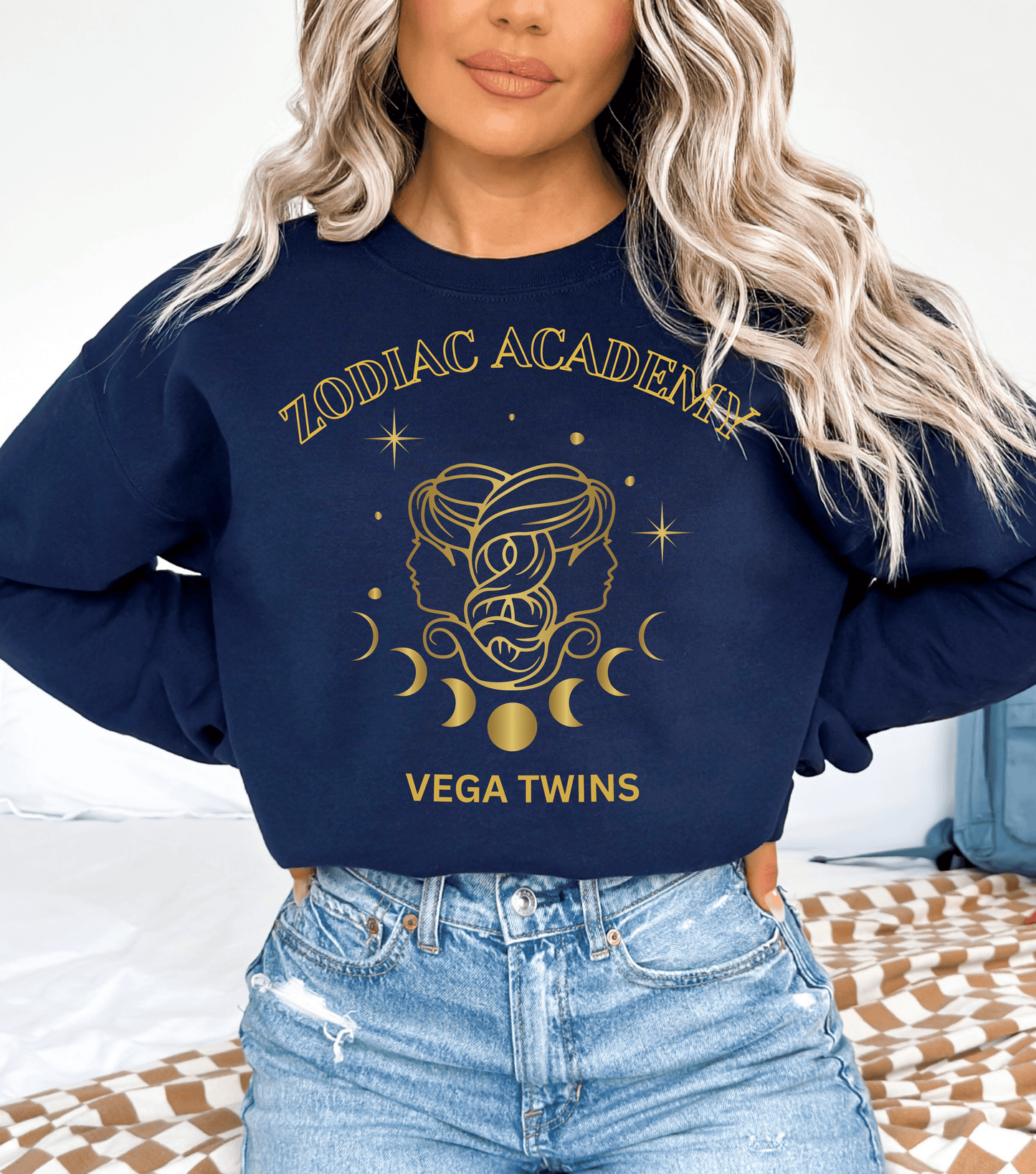 Vega Twins Sweatshirt | Officially Licensed Zodiac Academy Twin Moons Design