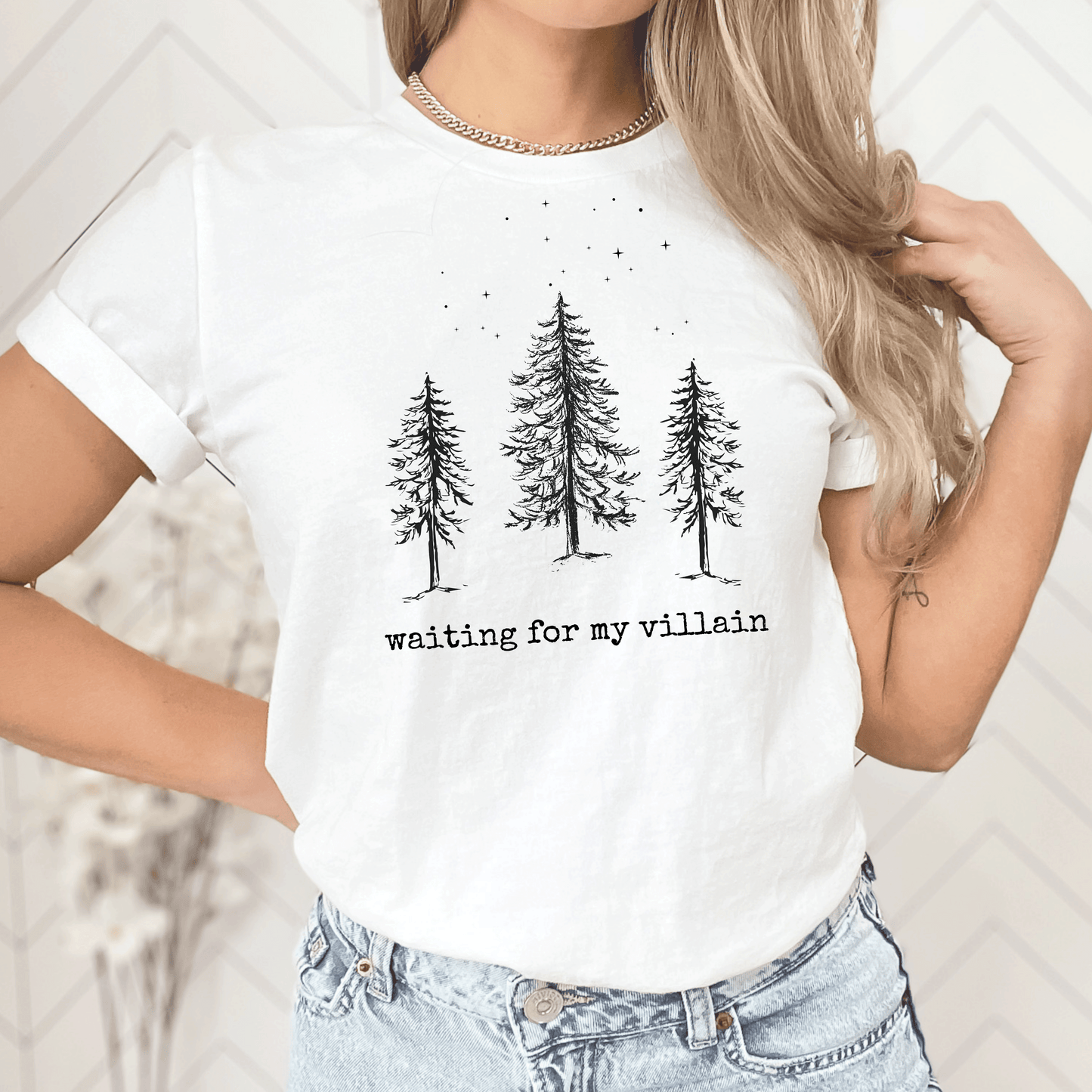 Waiting for My Villain T-Shirt | Dark Romance Forest Design for Book Lovers