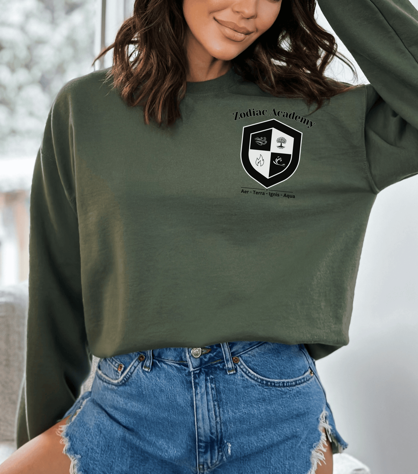 Zodiac Crest Crew Neck Sweatshirt | Officially Licensed Zodiac Academy School Merch