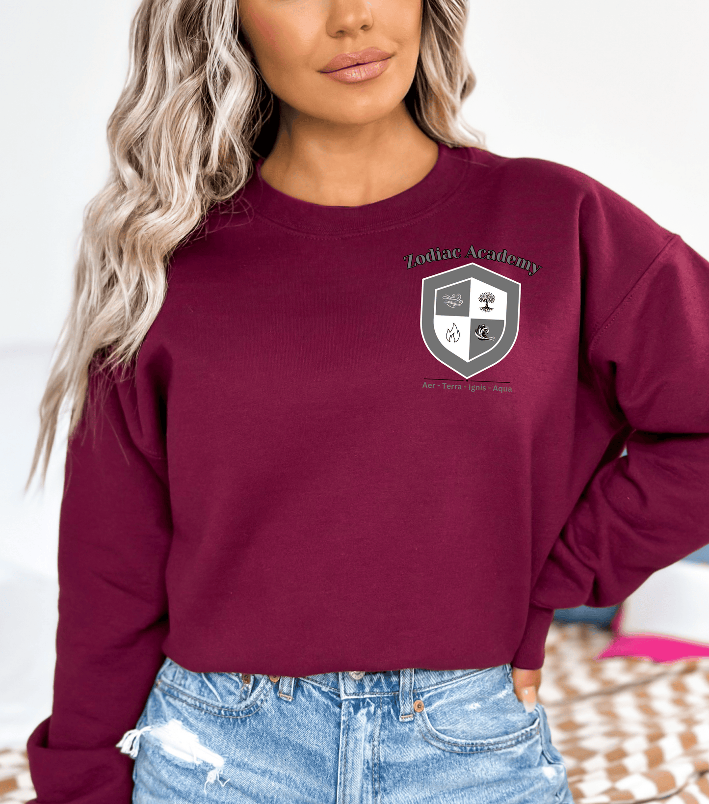 Zodiac Crest Crew Neck Sweatshirt | Officially Licensed Zodiac Academy School Merch
