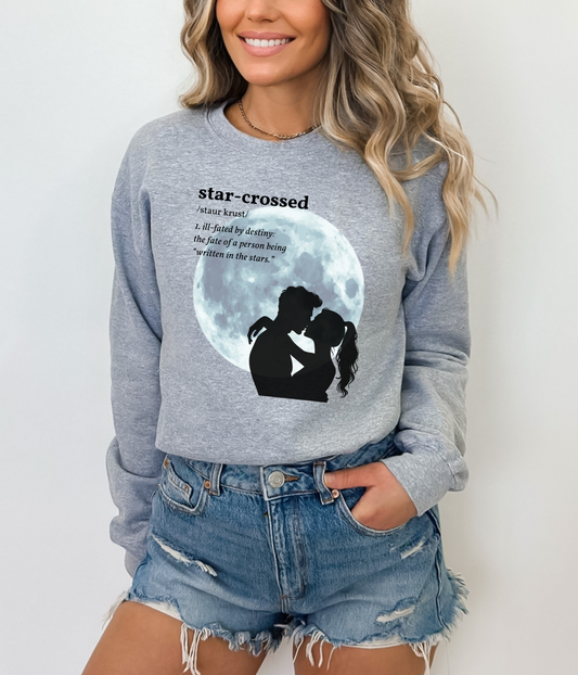 Star-Crossed Lovers Sweater | Celestial Moon Design for Hopeless Romantics
